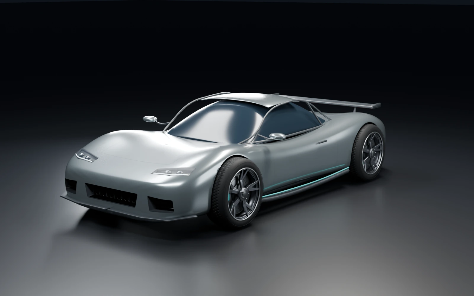Voiture concept dans un studio sombre