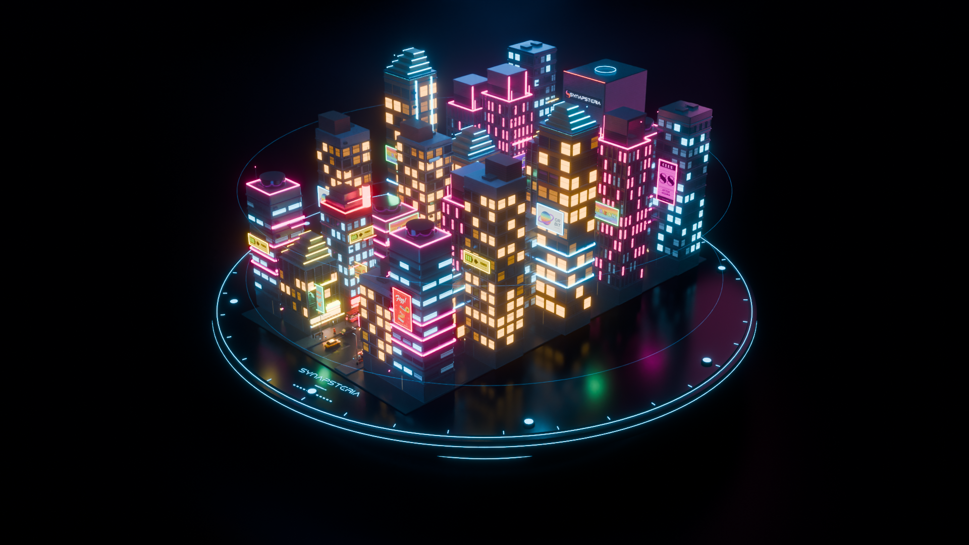 La ville miniature vue dans son ensemble.