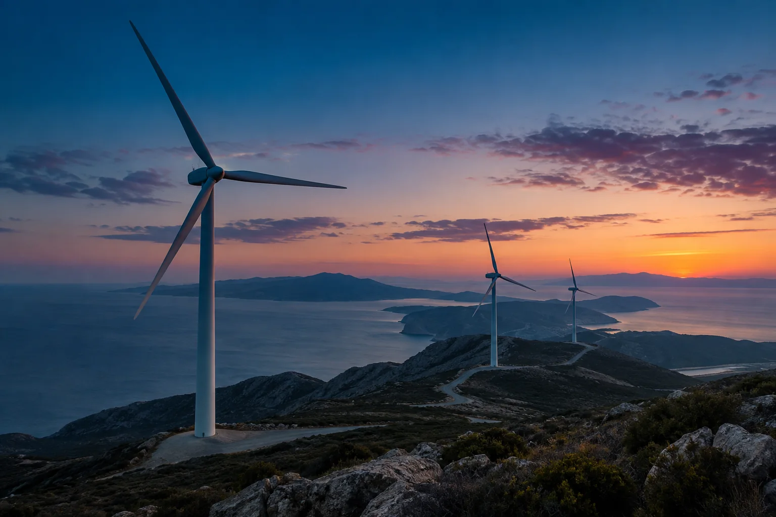 Illustration d’un site de production et de distribution d’énergie.